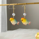 Goldfish and Bubble Dangle Earrings - fish earrings - Unique Dangle